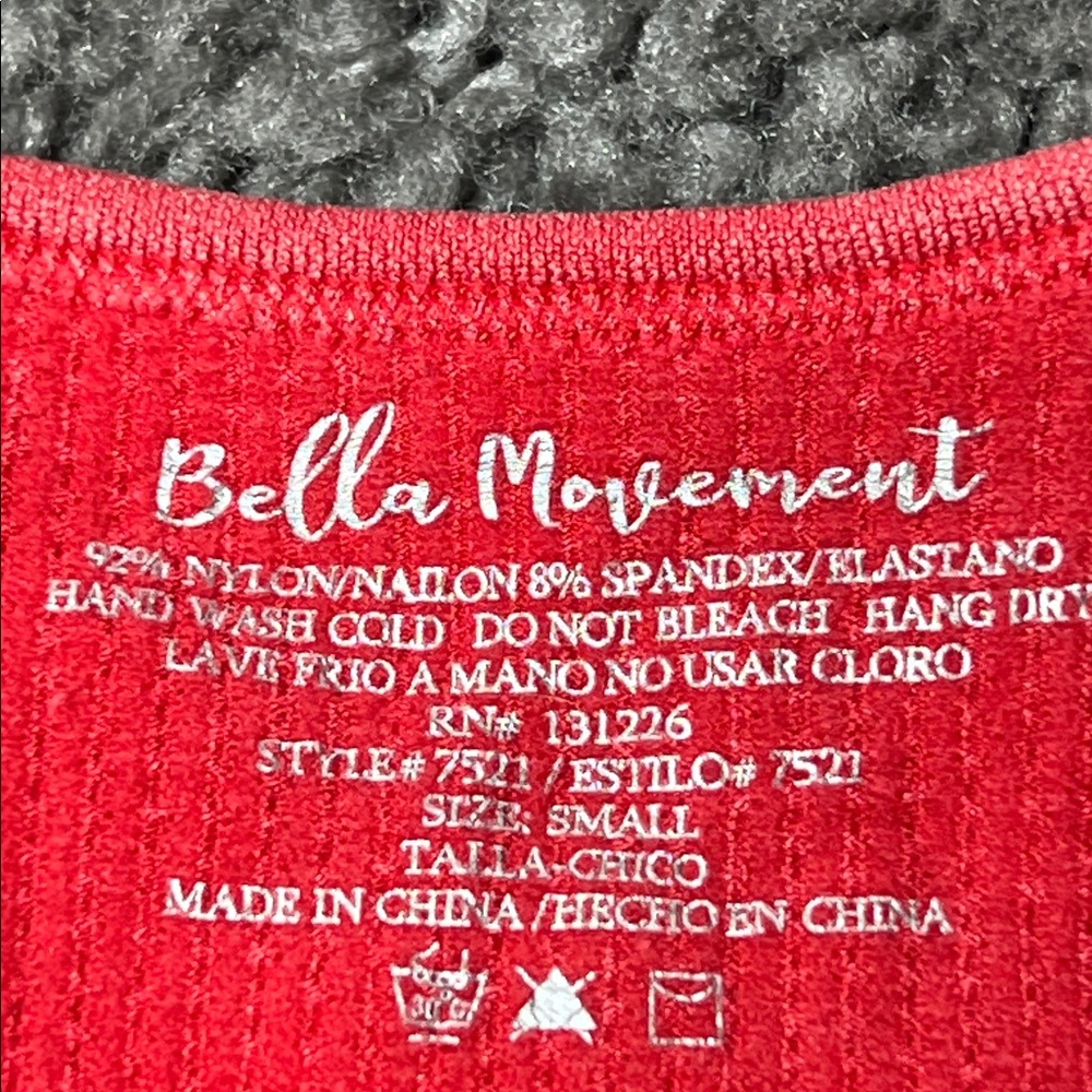 Bella Movement Red & Gray Ribbed Seamless Crop Tops Size Small - Picture 8 of 9